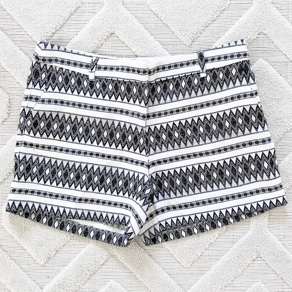 Black & white geometric shorts